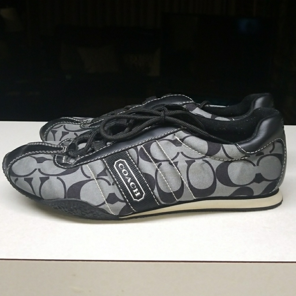Silver and Black Coach Sneakers